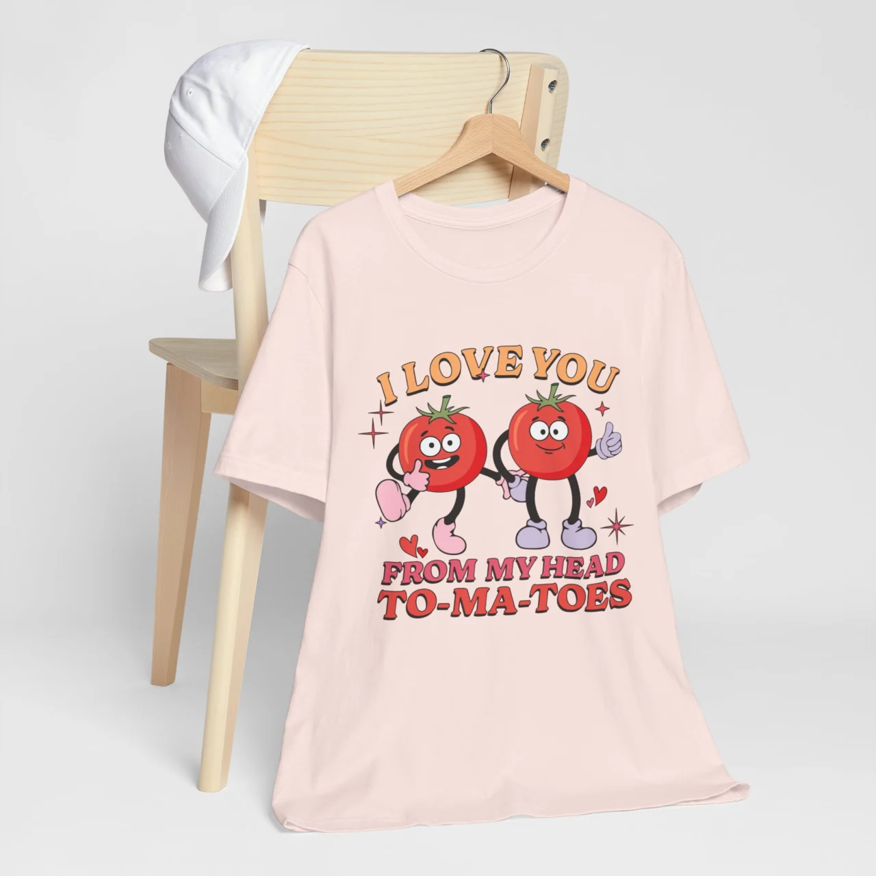 I Love You From My Head Tomatoes T-Shirt | Funny Valentine's Day Pun - Image 9