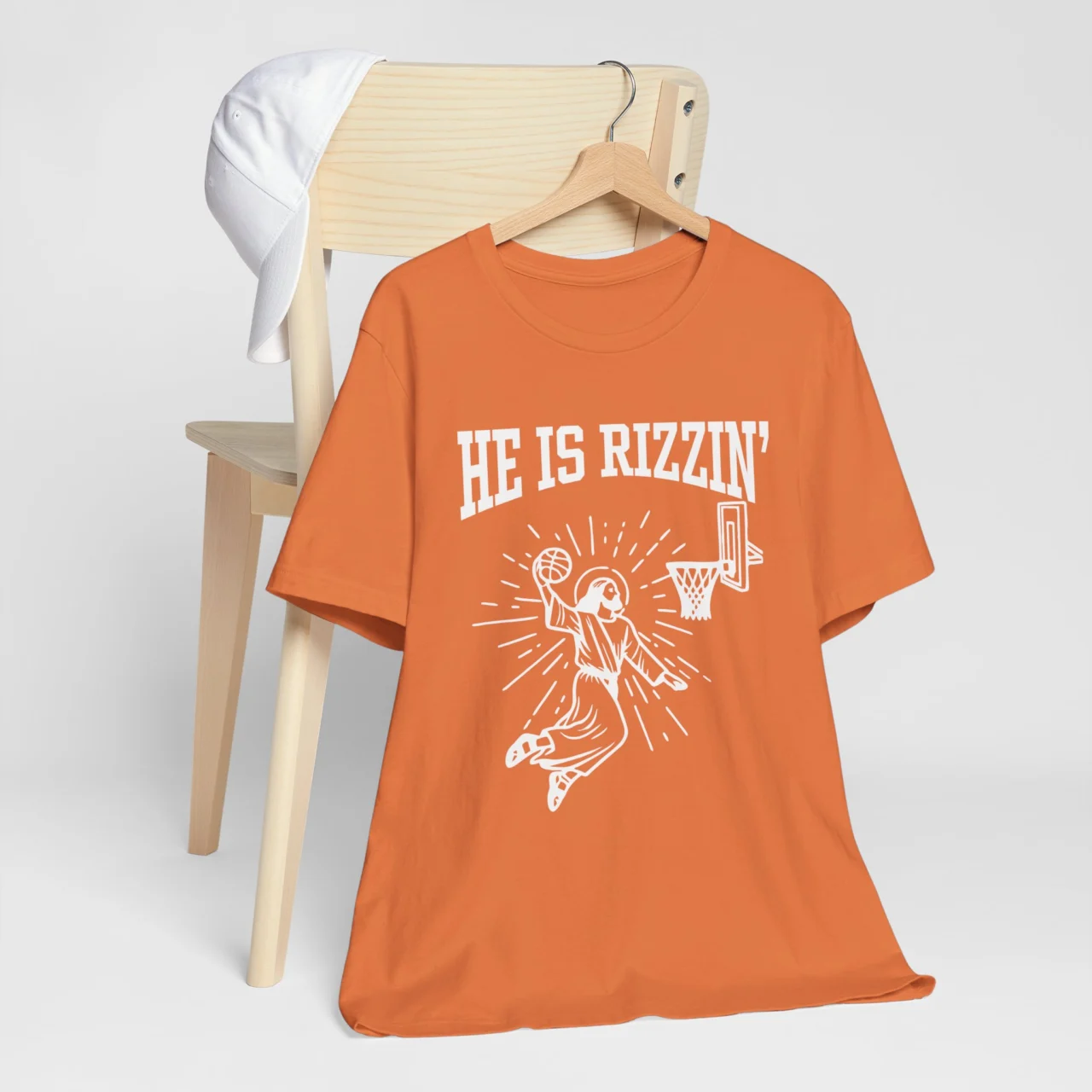 He Is Rizzin' Easter Tee - Basketball Fans Easter Gift - Image 3