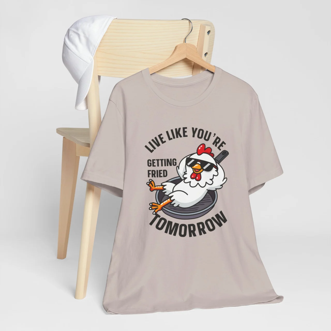 Funny Chicken T-Shirt - Live Like You're Getting Fried Tomorrow Shirt - Image 8