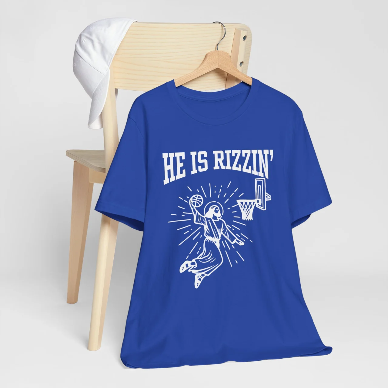 He Is Rizzin' Easter Tee - Basketball Fans Easter Gift - Image 5