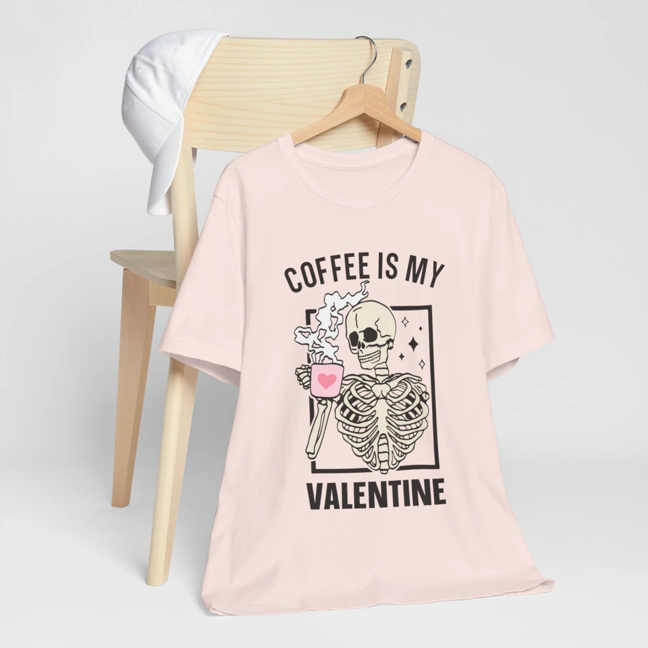 Coffee Is My Valentine Skeleton T-Shirt - Valentine's Day Shirt Gift for Coffee Lover - Image 8