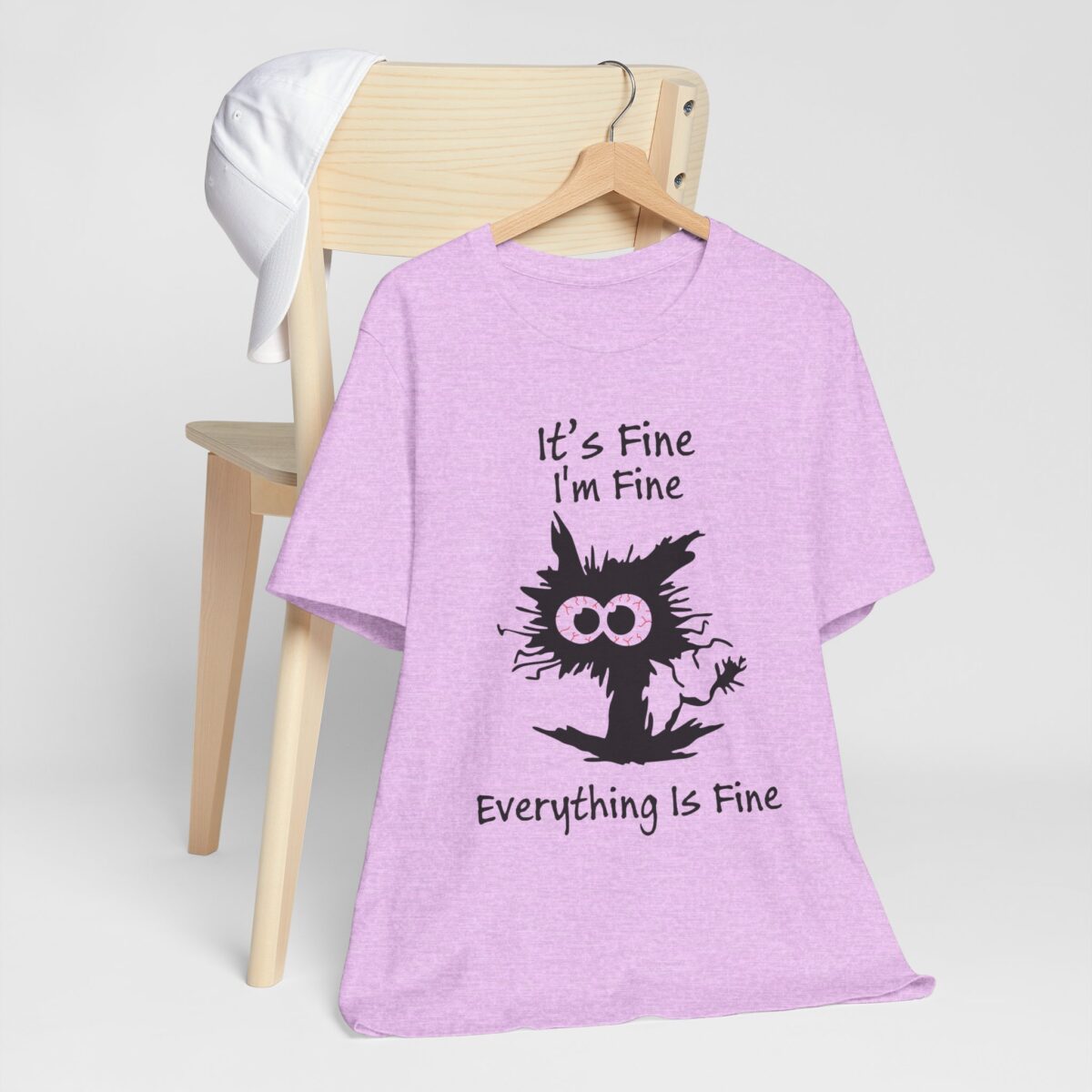 Its Fine Im Fine Everything Is Fine T-Shirt - Funny Shocked Cat Tee for Sarcastic Cat Lovers - Image 9