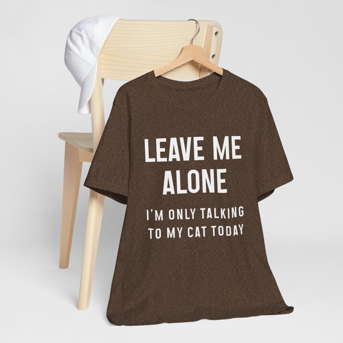 Funny Cat Lover Tee - Leave Me Alone I'm Only Talking to My Cat Today Unisex Short Sleeve T-Shirt for Cat Owner, Cat Mom, Cat Lovers - Image 5