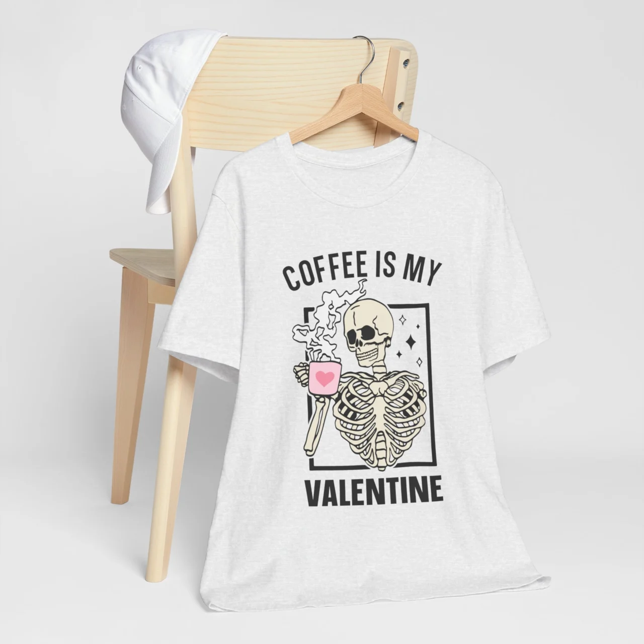 Coffee Is My Valentine Skeleton T-Shirt - Valentine's Day Shirt Gift for Coffee Lover