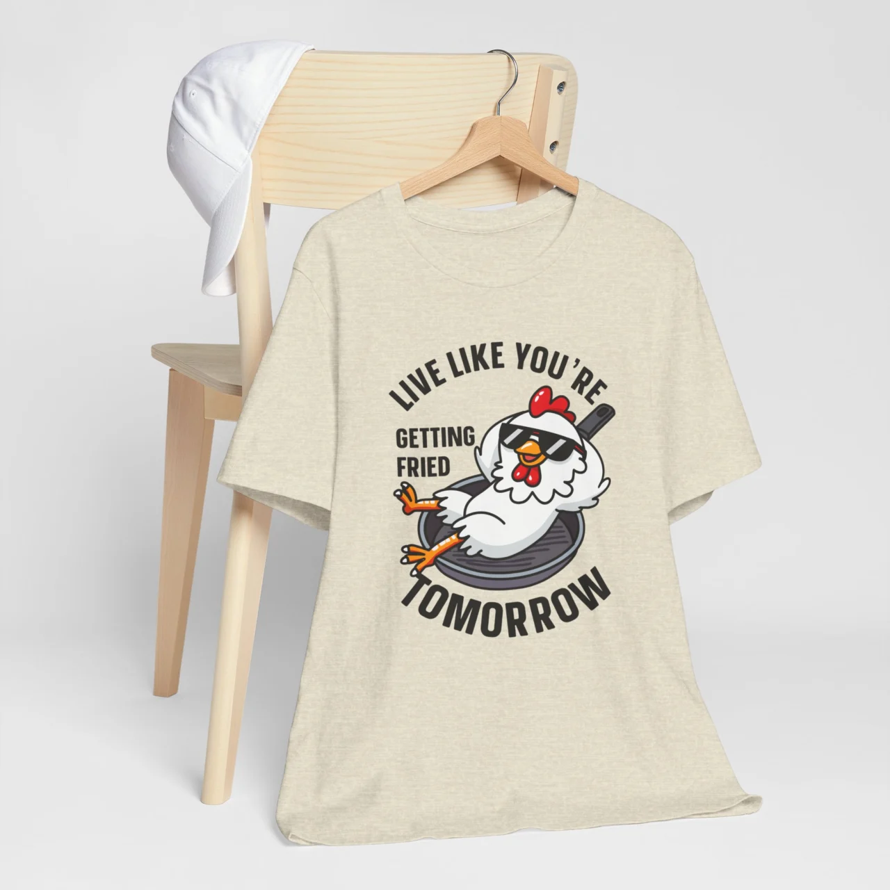 Funny Chicken T-Shirt - Live Like You're Getting Fried Tomorrow Shirt - Image 7