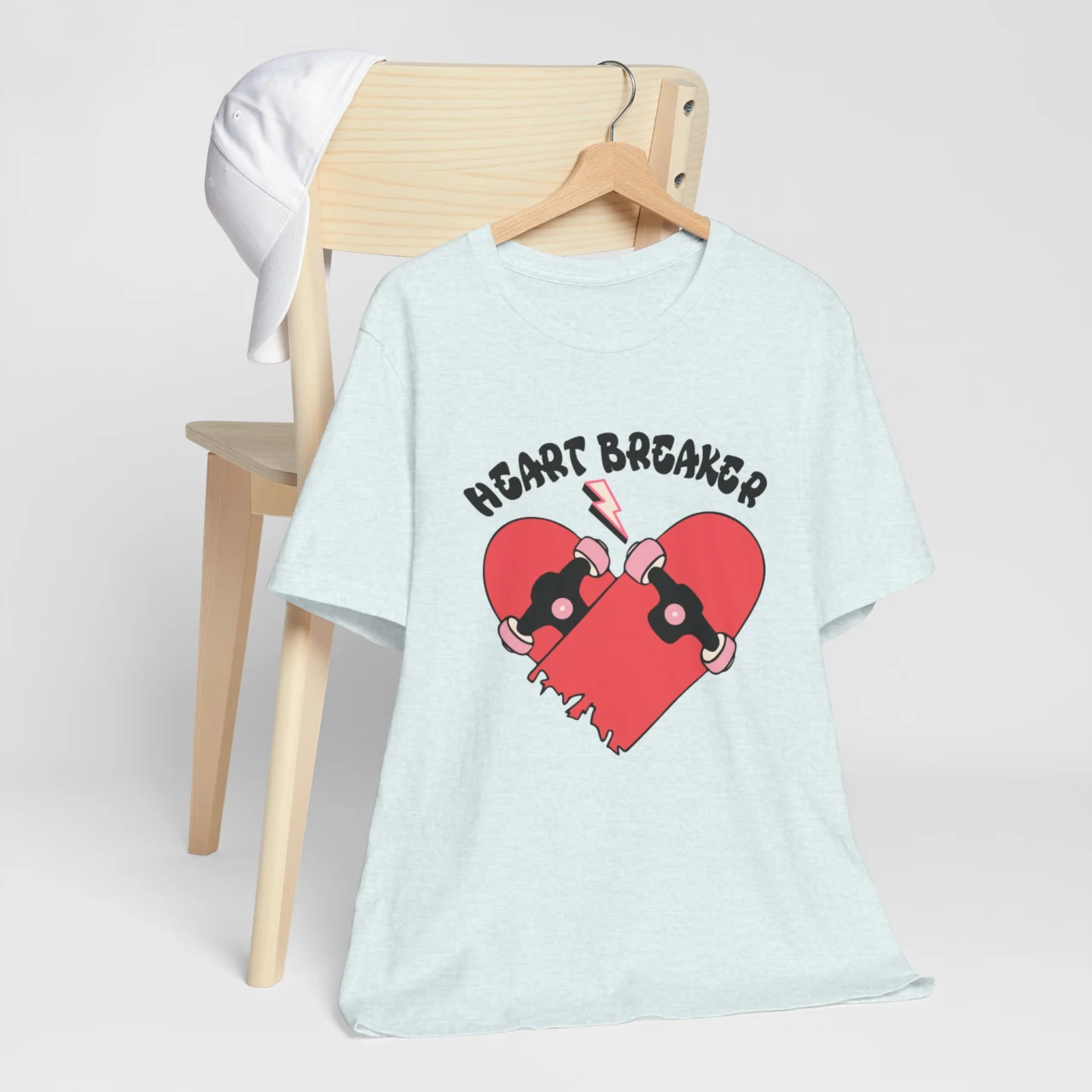 Heart Breaker Retro Checker Skateboard T-Shirt - Valentine's Day Anti-Valentines - Image 5