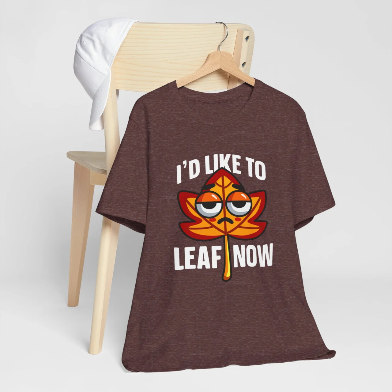 Fall Vibes Unisex Tee - I’d Like to Leaf Now - Funny Introvert T-Shirt - Image 7