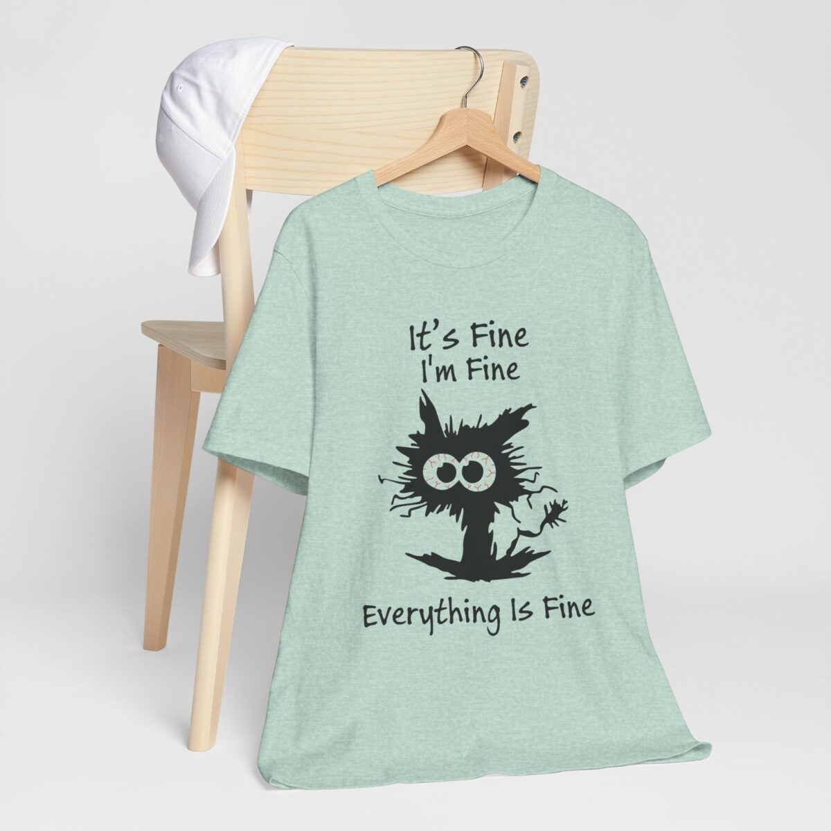 Its Fine Im Fine Everything Is Fine T-Shirt - Funny Shocked Cat Tee for Sarcastic Cat Lovers - Image 6