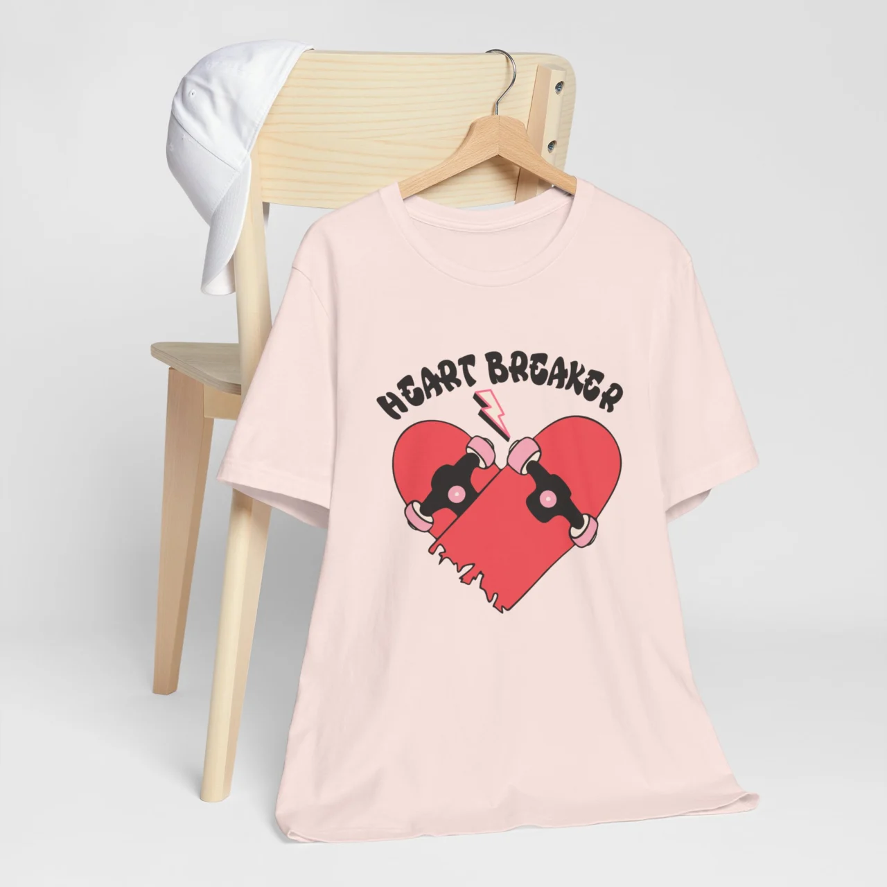 Heart Breaker Retro Checker Skateboard T-Shirt - Valentine's Day Anti-Valentines - Image 7