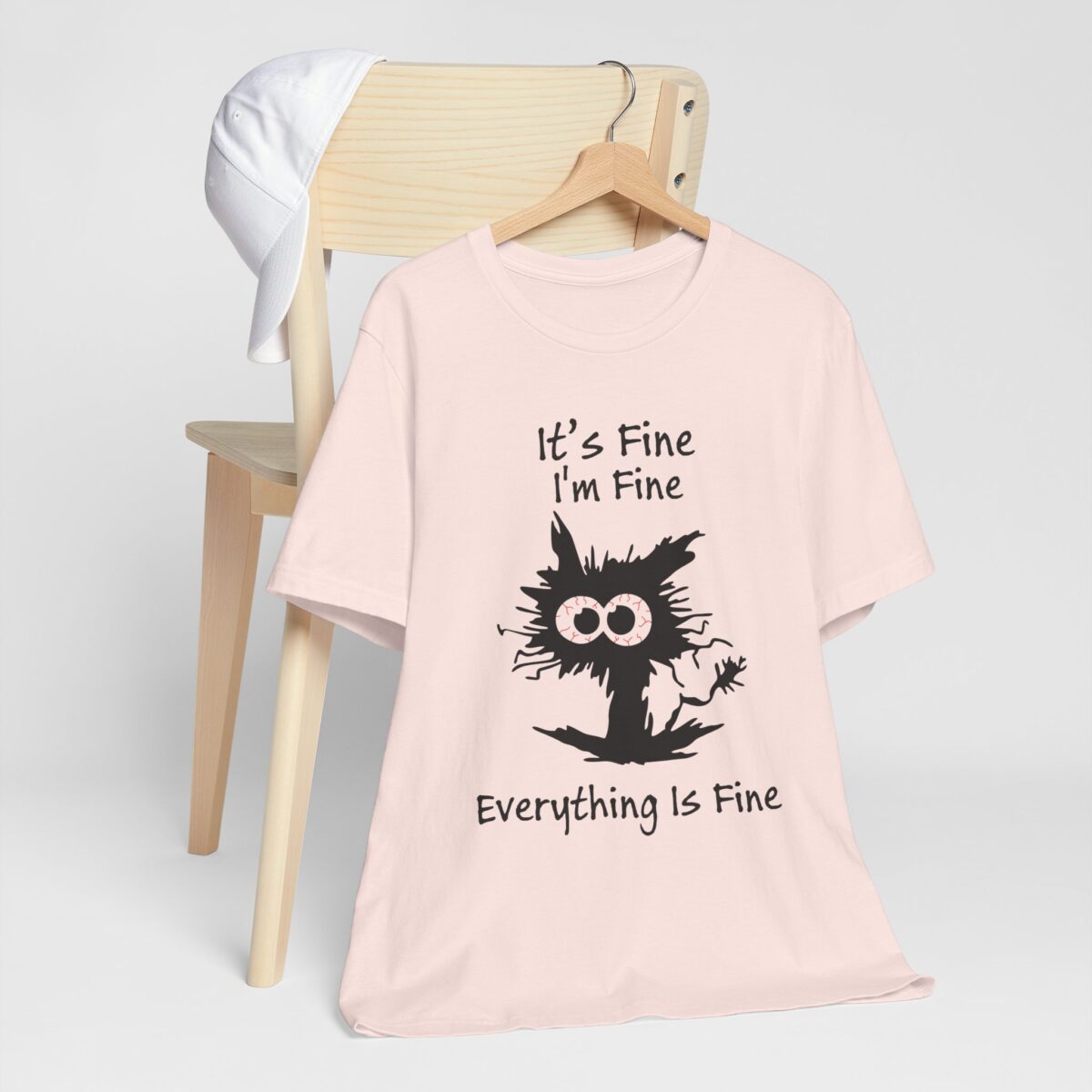 Its Fine Im Fine Everything Is Fine T-Shirt - Funny Shocked Cat Tee for Sarcastic Cat Lovers - Image 2