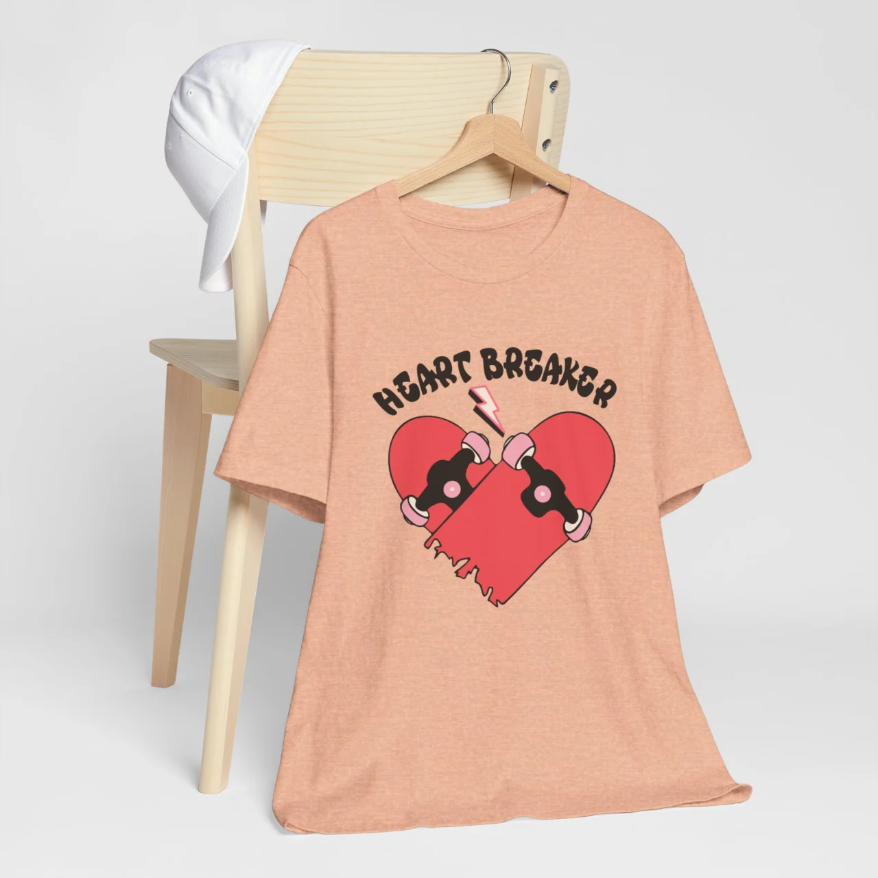 Heart Breaker Retro Checker Skateboard T-Shirt - Valentine's Day Anti-Valentines - Image 4