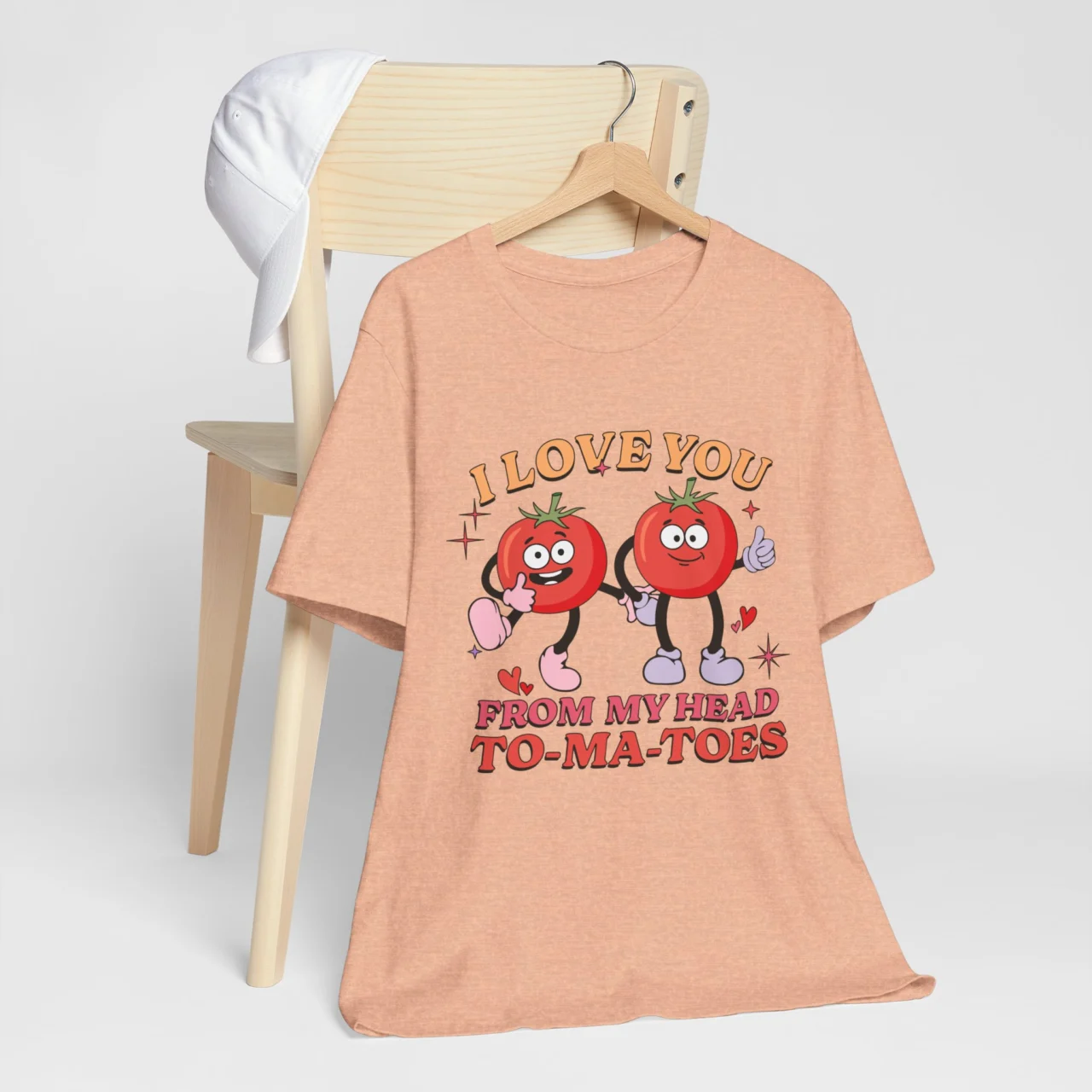 I Love You From My Head Tomatoes T-Shirt | Funny Valentine's Day Pun - Image 6