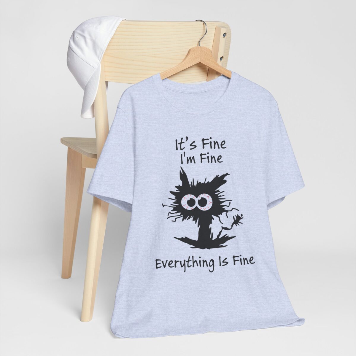 Its Fine Im Fine Everything Is Fine T-Shirt - Funny Shocked Cat Tee for Sarcastic Cat Lovers - Image 7