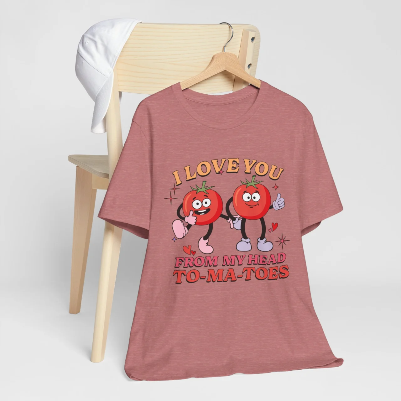 I Love You From My Head Tomatoes T-Shirt | Funny Valentine's Day Pun - Image 4