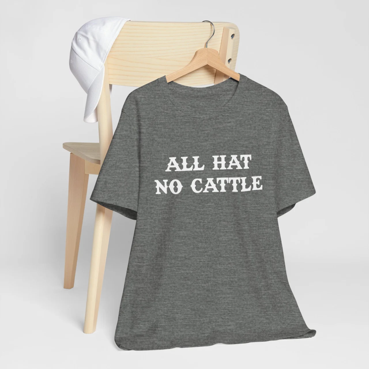 Funny Rodeo Shirt - All Hat No Cattle Tee - Cowboy Pun for Rodeo Lovers - Image 2