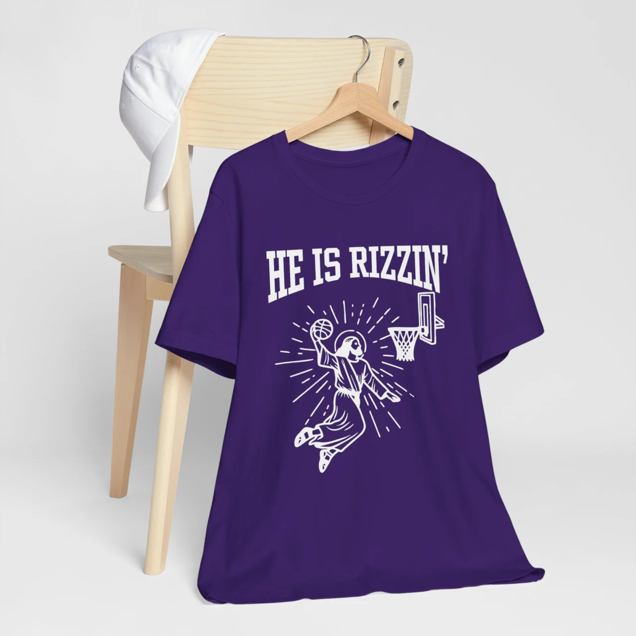 He Is Rizzin' Easter Tee - Basketball Fans Easter Gift - Image 7