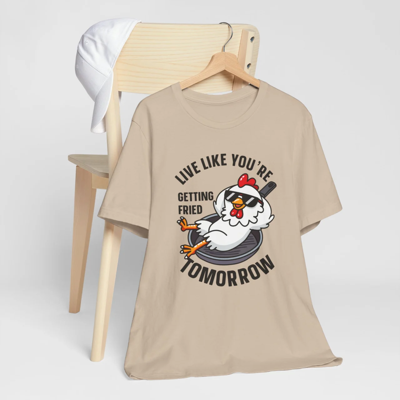 Funny Chicken T-Shirt - Live Like You're Getting Fried Tomorrow Shirt - Image 6
