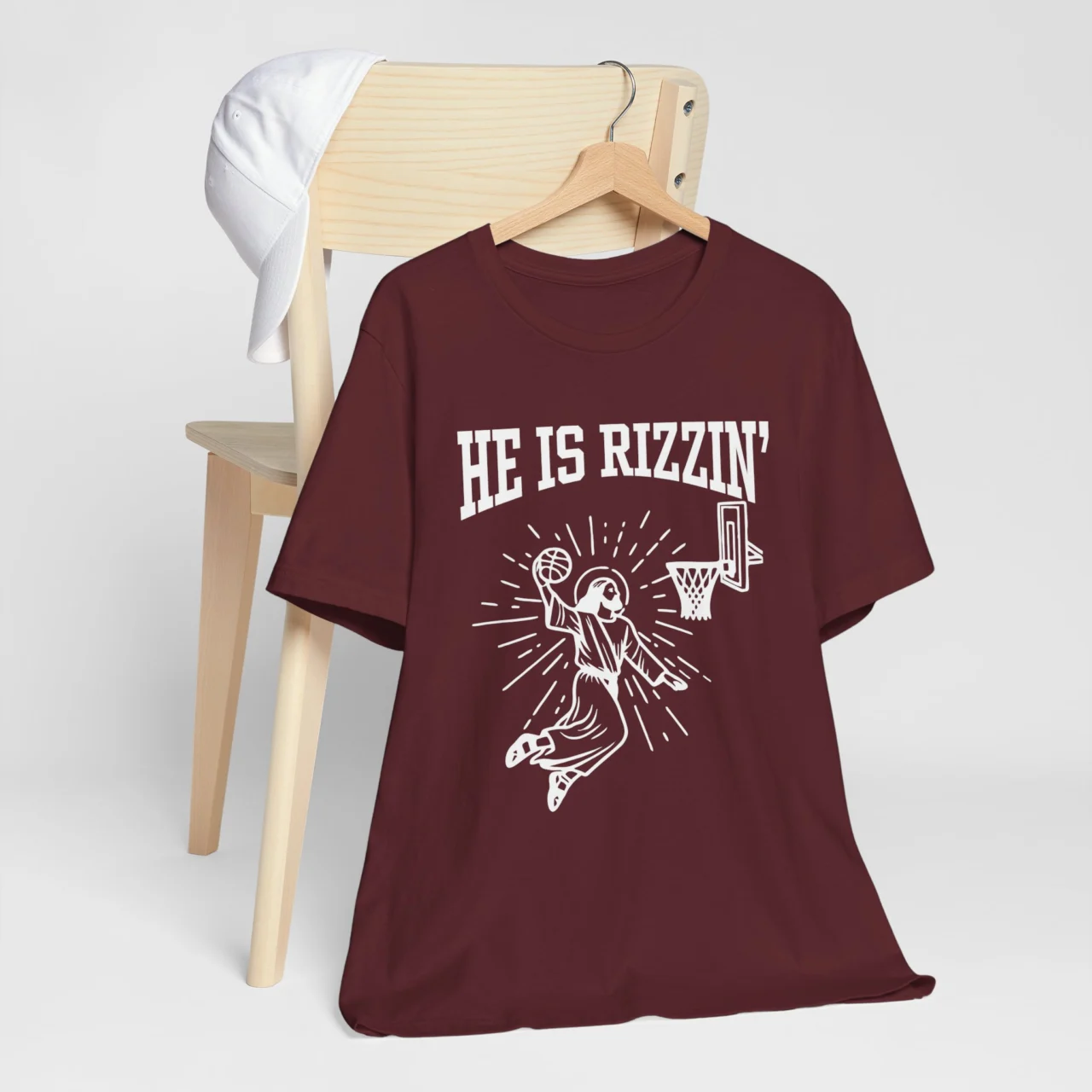 He Is Rizzin' Easter Tee - Basketball Fans Easter Gift - Image 8