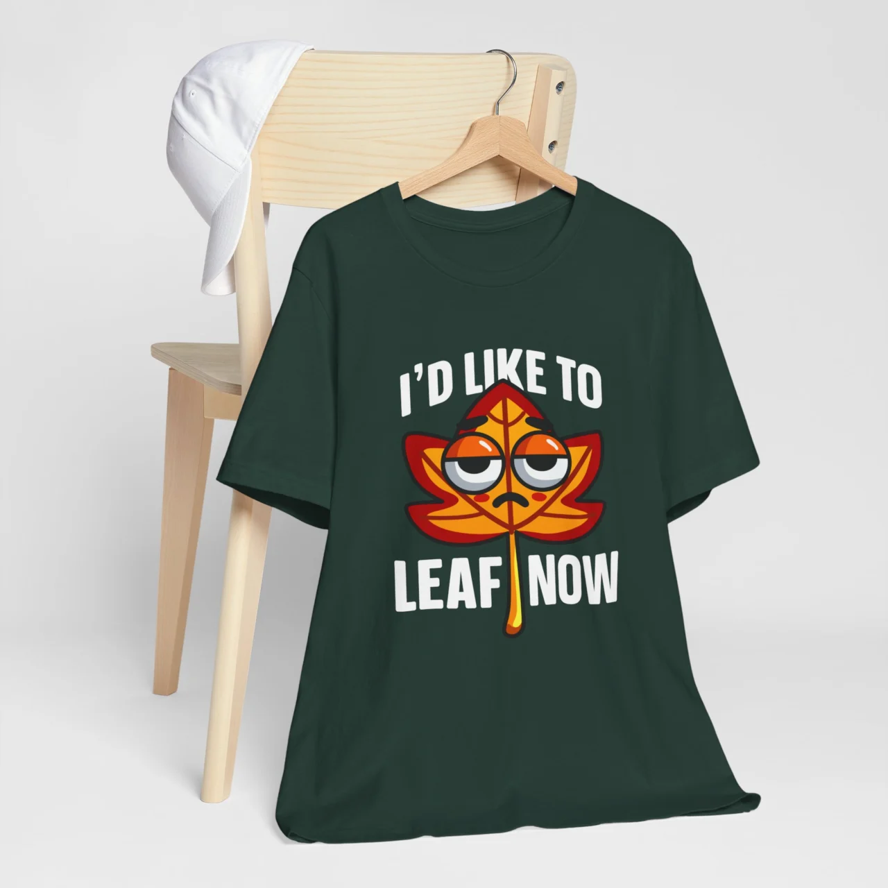 Fall Vibes Unisex Tee - I’d Like to Leaf Now - Funny Introvert T-Shirt - Image 5