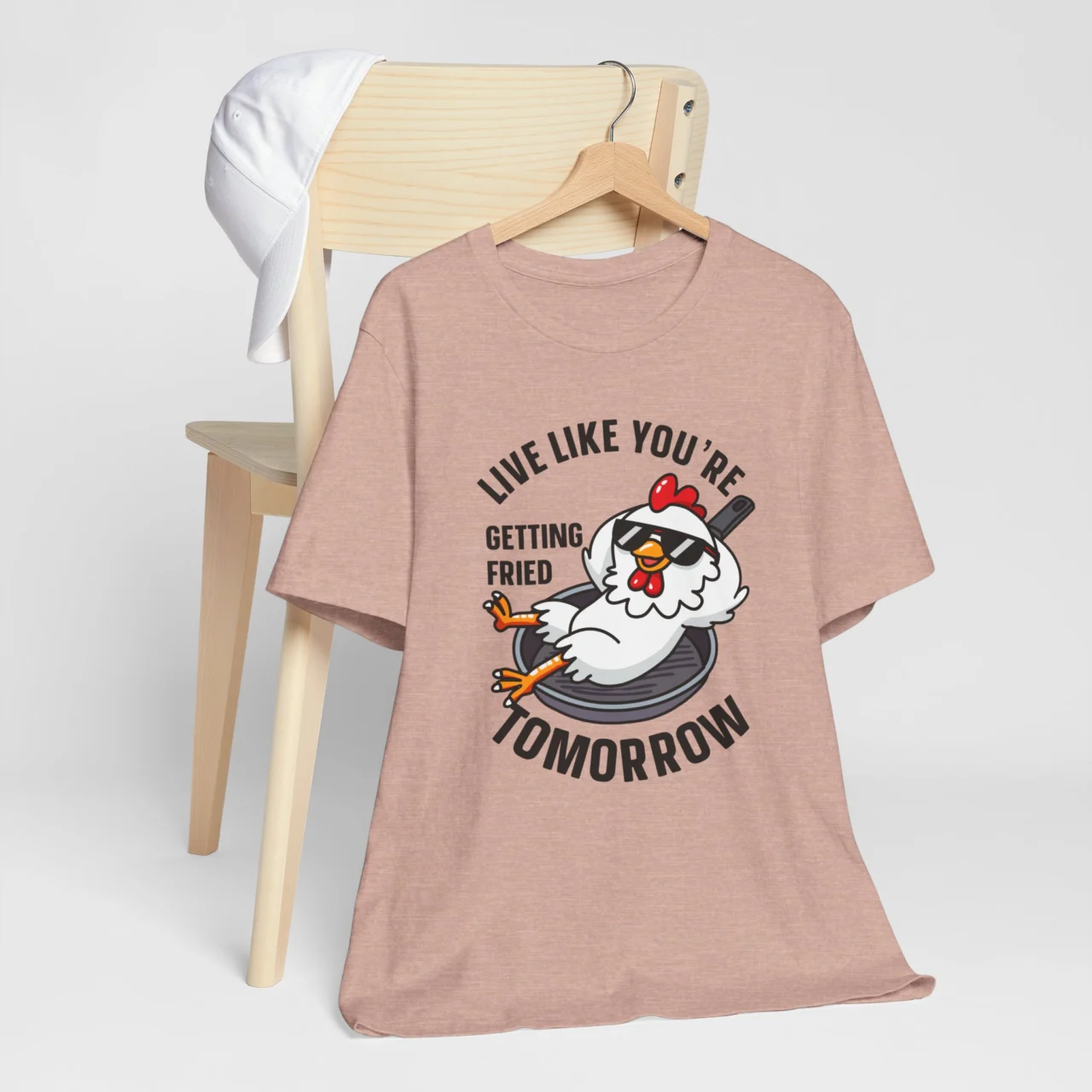 Funny Chicken T-Shirt - Live Like You're Getting Fried Tomorrow Shirt - Image 4