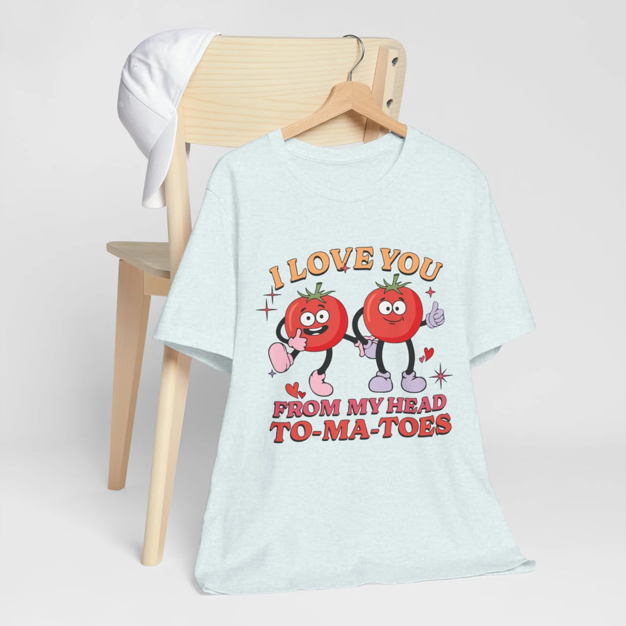 I Love You From My Head Tomatoes T-Shirt | Funny Valentine's Day Pun - Image 7