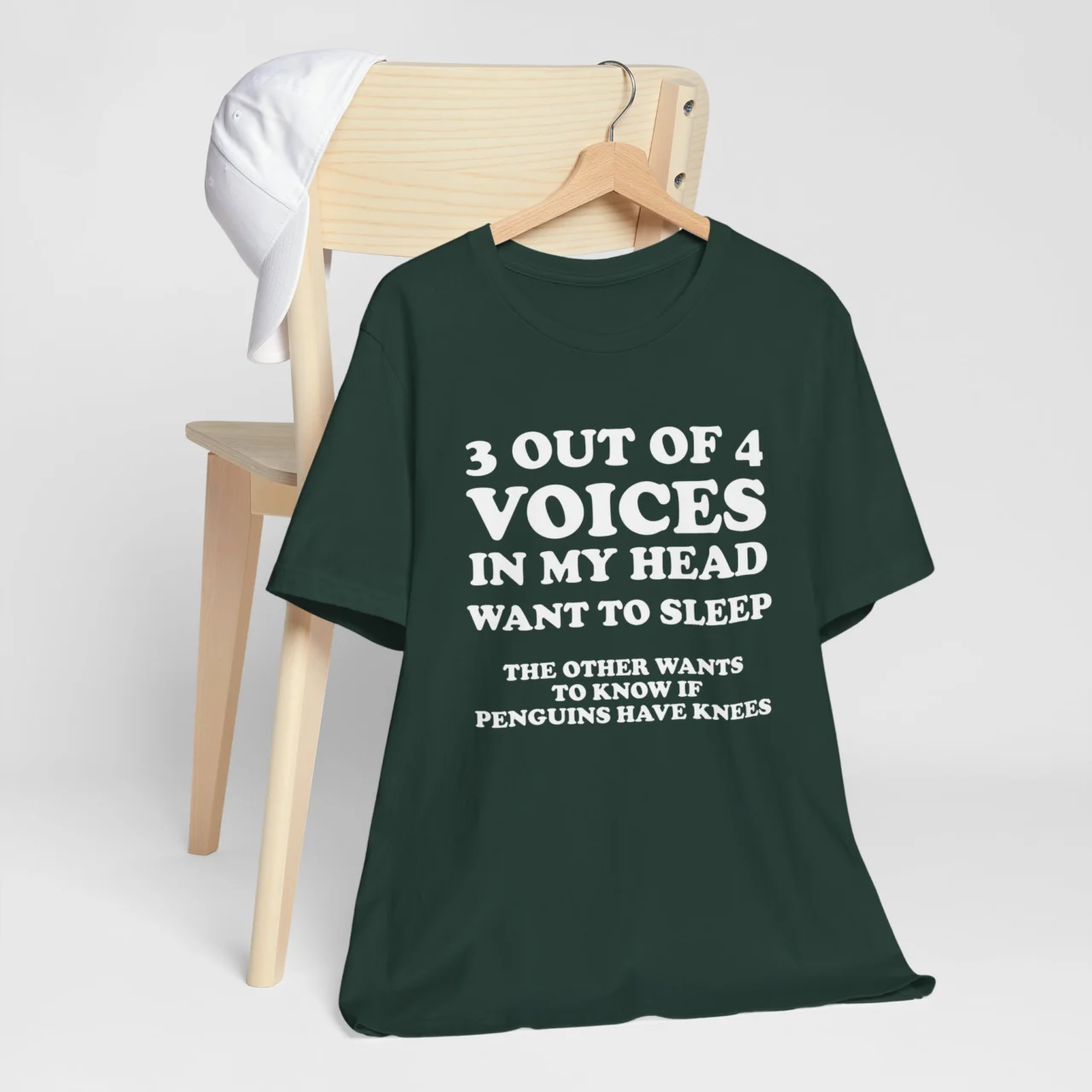 3 Out of 4 Voices in My Head Want to Sleep - Funny Inner Monologue Shirt - Penguin Humor Tee - Image 5