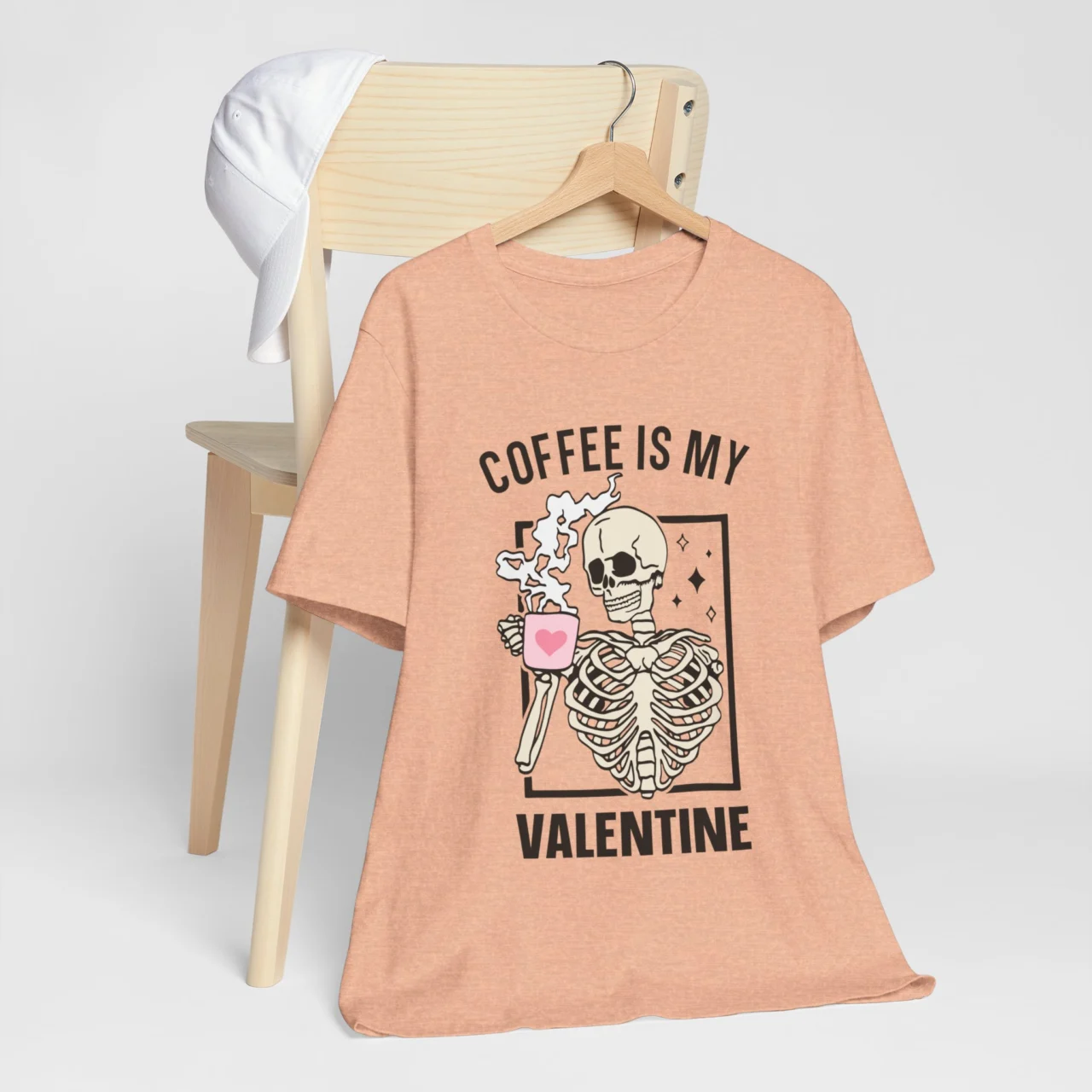 Coffee Is My Valentine Skeleton T-Shirt - Valentine's Day Shirt Gift for Coffee Lover - Image 9