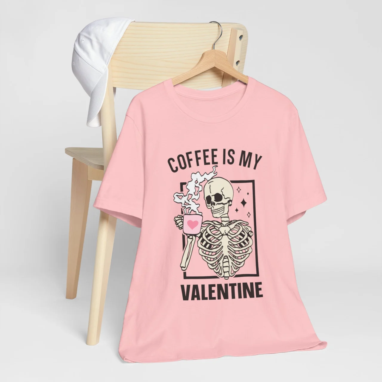 Coffee Is My Valentine Skeleton T-Shirt - Valentine's Day Shirt Gift for Coffee Lover - Image 7