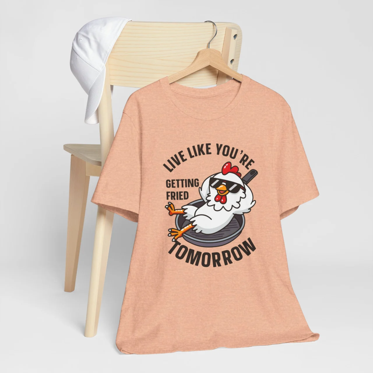 Funny Chicken T-Shirt - Live Like You're Getting Fried Tomorrow Shirt - Image 5