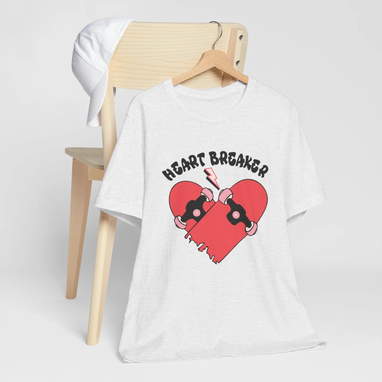 Heart Breaker Retro Checker Skateboard T-Shirt - Valentine's Day Anti-Valentines - Image 3