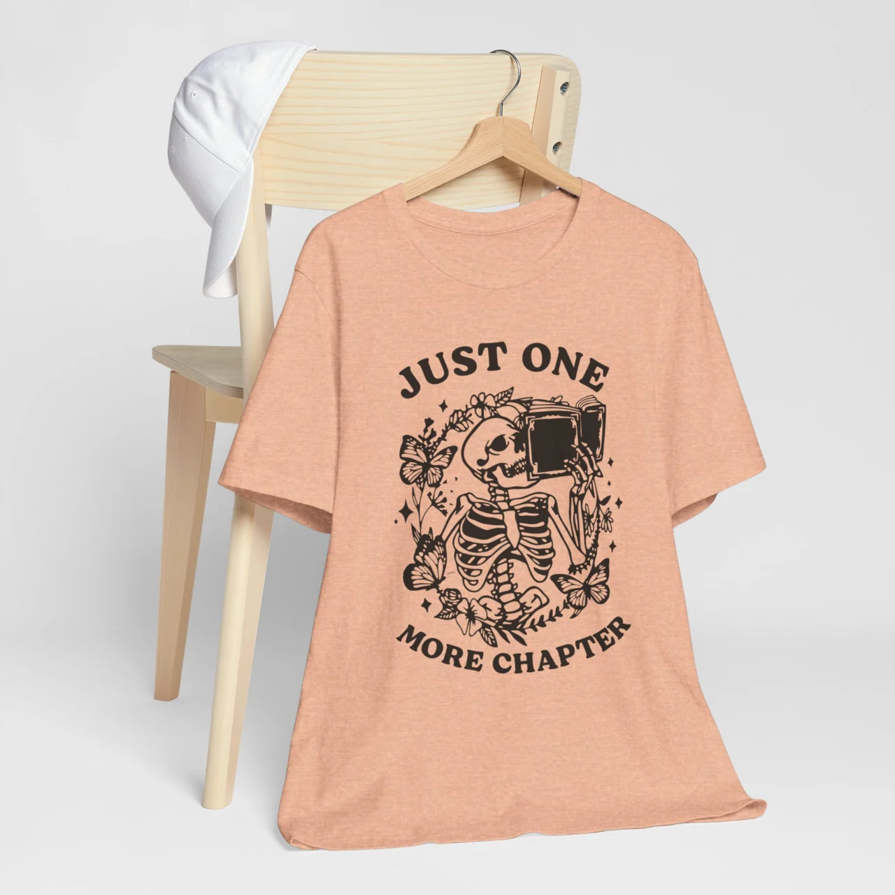 Just One More Chapter Unisex Tee - Cute Skeleton Reading Shirt for Book Lovers - Image 6