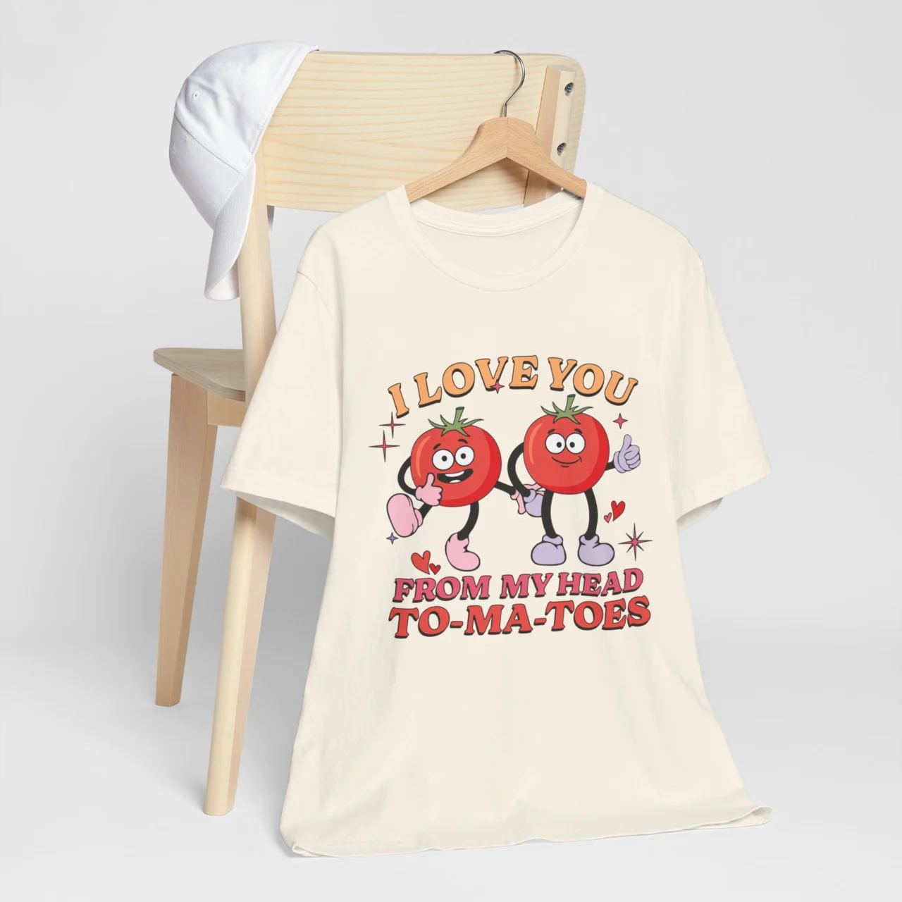 I Love You From My Head Tomatoes T-Shirt | Funny Valentine's Day Pun - Image 5