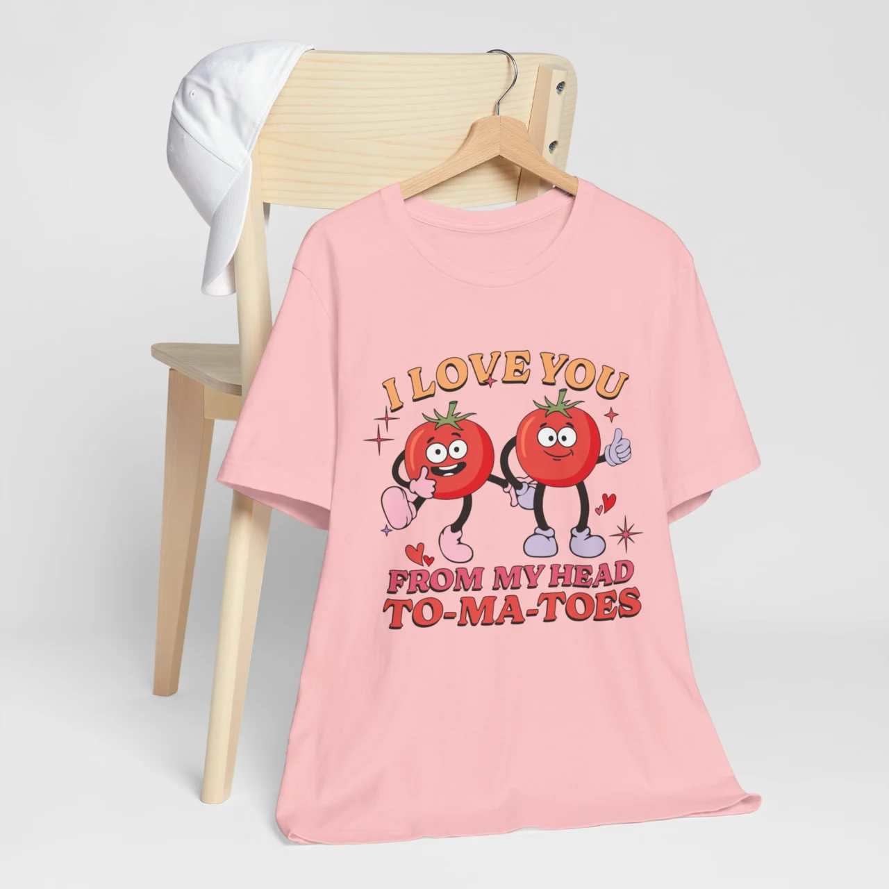 I Love You From My Head Tomatoes T-Shirt | Funny Valentine's Day Pun - Image 8