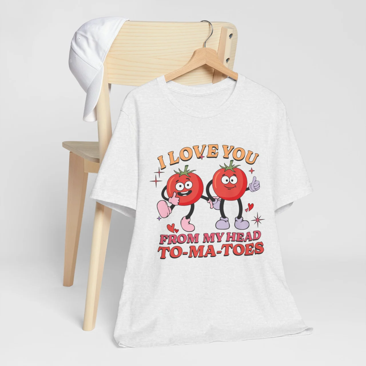 I Love You From My Head Tomatoes T-Shirt | Funny Valentine's Day Pun - Image 3