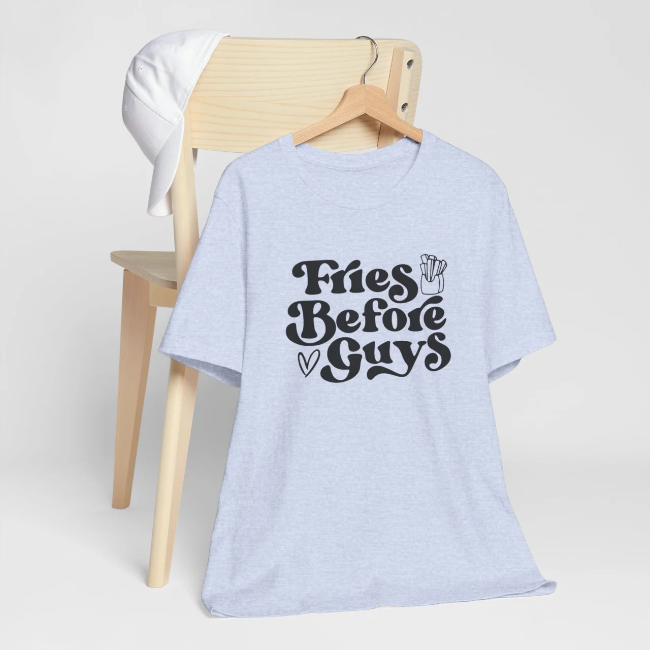 Fries Before Guys T-Shirt - Funny Foodie Tee - Trendy Unisex Valentine’s Day Shirt - Perfect Gift for Food Lovers - Cute Anti-Valentine’s Shirt - Image 7