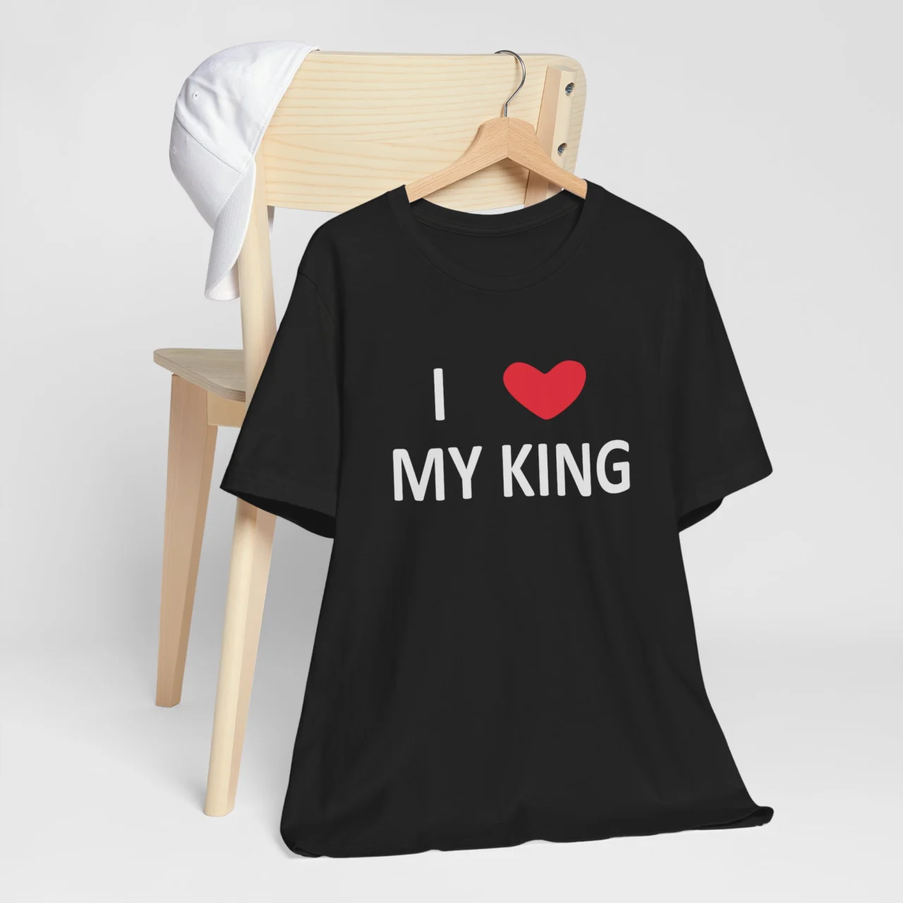 I Love My King T-Shirt - Romantic Gift for Her - Valentines Day Shirt for Women - Unisex Love Quote Tee - Perfect for Anniversaries and Couples - Image 4
