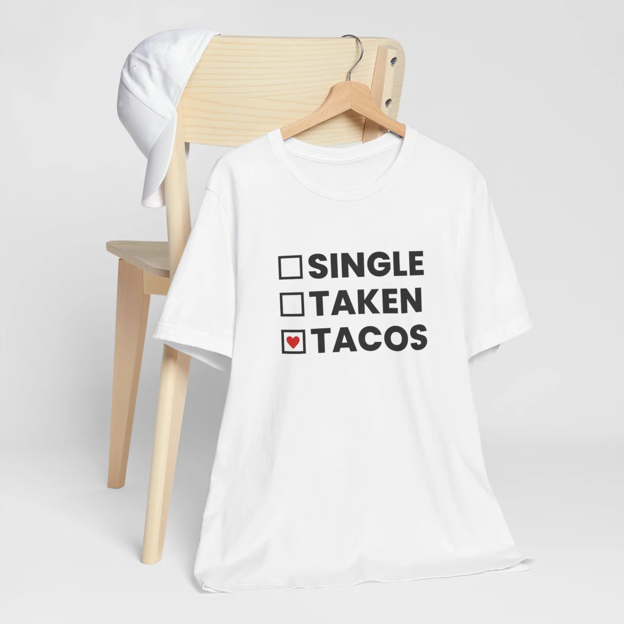 Funny Taco Love Valentines Shirt - Single Taken Tacos T-Shirt - Unisex Food Lover Tee - Gag Gift for Taco Lovers - Humorous Valentines Day Shirt - Image 2