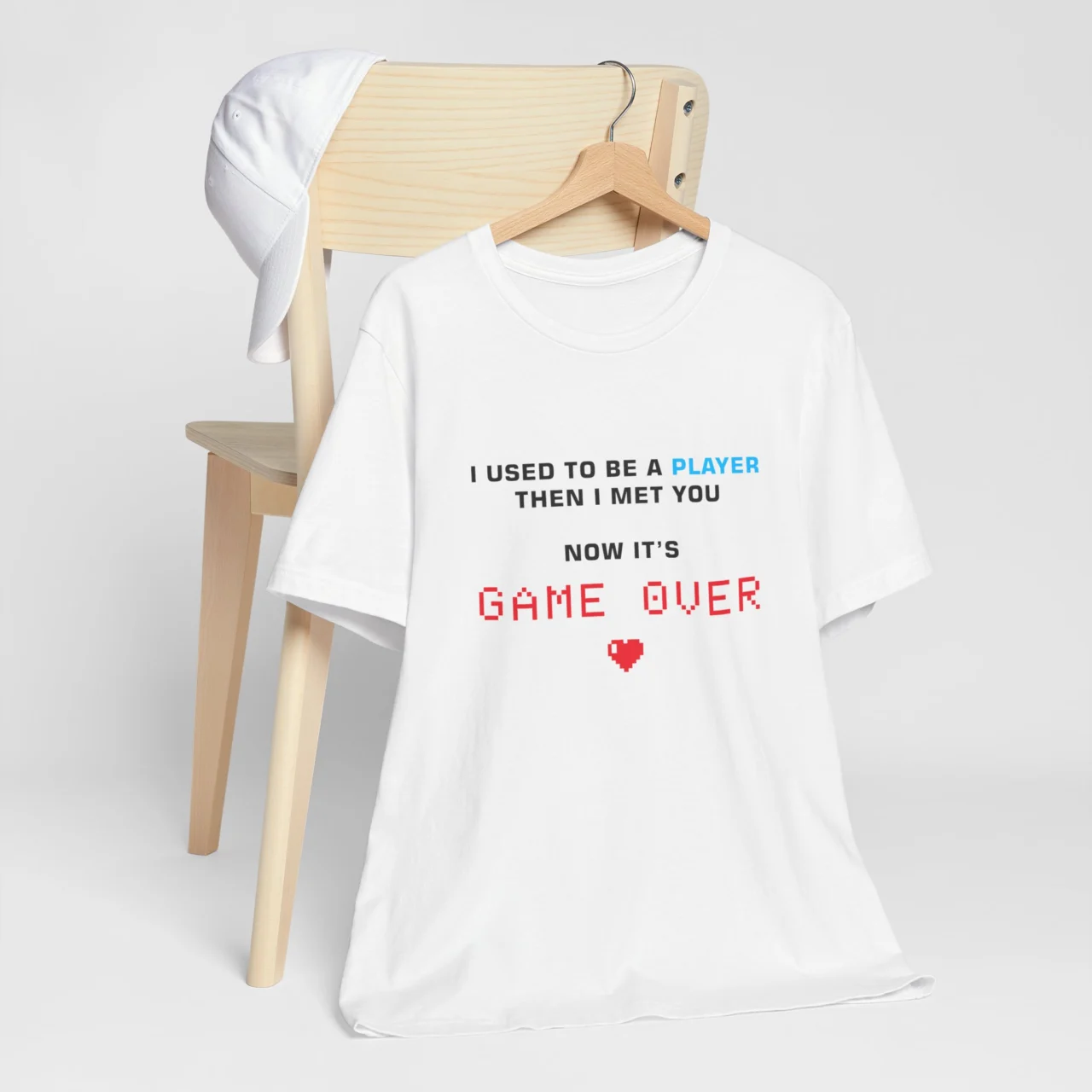 Funny Gamer Valentines Tee - I Used to Be a Player, Then I Met You, Now It's Game Over T-Shirt - Romantic Gamer Gift Shirt - Unisex Couple Shirt for Gamers - Image 2