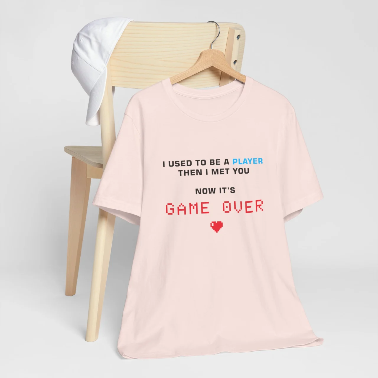 Funny Gamer Valentines Tee - I Used to Be a Player, Then I Met You, Now It's Game Over T-Shirt - Romantic Gamer Gift Shirt - Unisex Couple Shirt for Gamers - Image 3