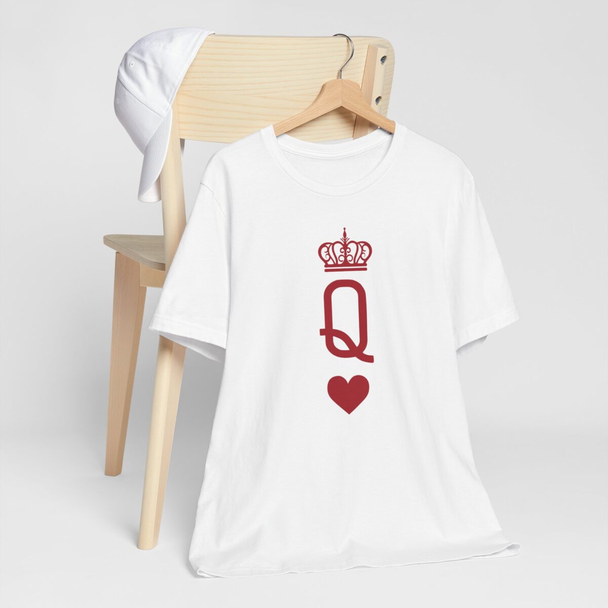 Queen of Hearts T-Shirt - Matching King and Queen Couple Shirts - Romantic Valentine’s Day Tee for Her - His and Hers Unisex Love Quote Gift
