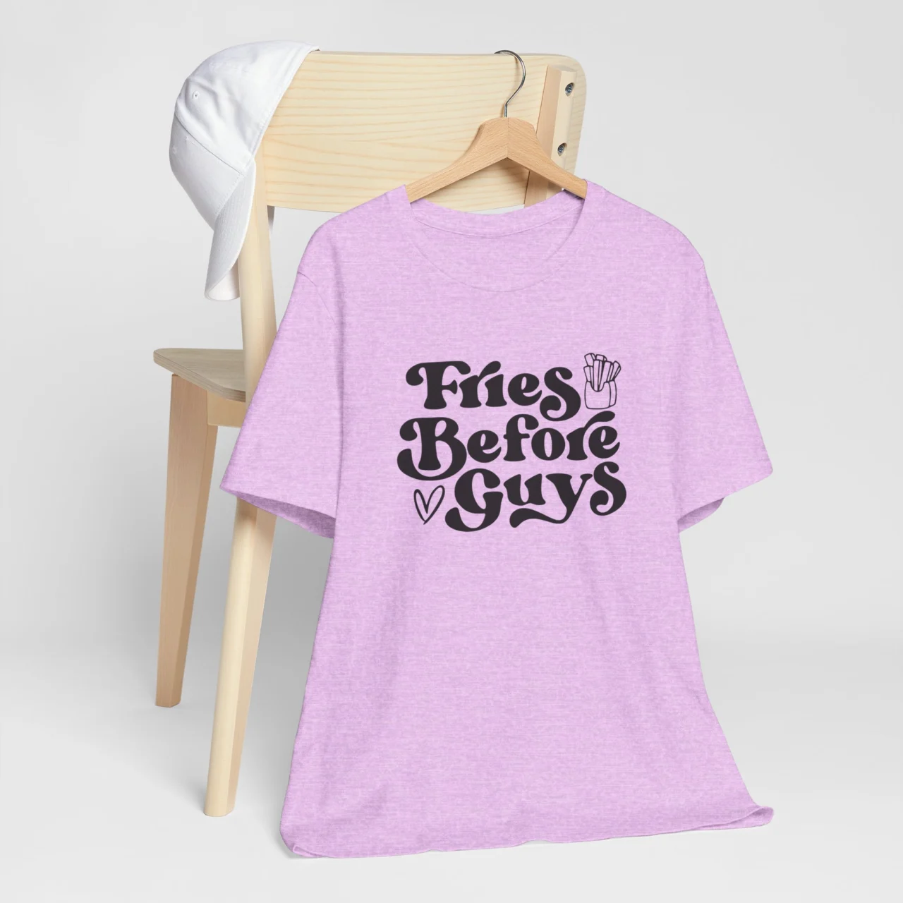 Fries Before Guys T-Shirt - Funny Foodie Tee - Trendy Unisex Valentine’s Day Shirt - Perfect Gift for Food Lovers - Cute Anti-Valentine’s Shirt - Image 8