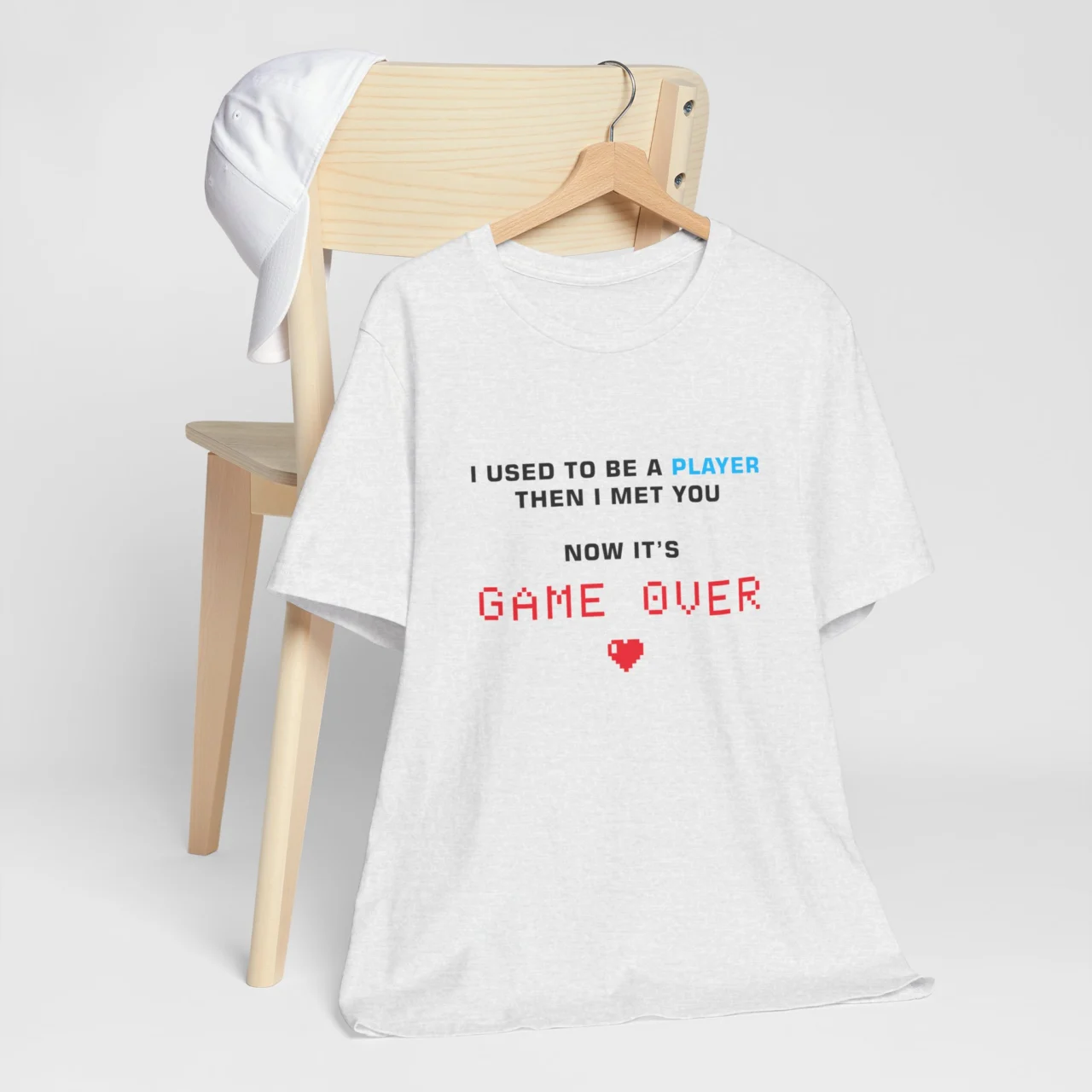 Funny Gamer Valentines Tee - I Used to Be a Player, Then I Met You, Now It's Game Over T-Shirt - Romantic Gamer Gift Shirt - Unisex Couple Shirt for Gamers - Image 4