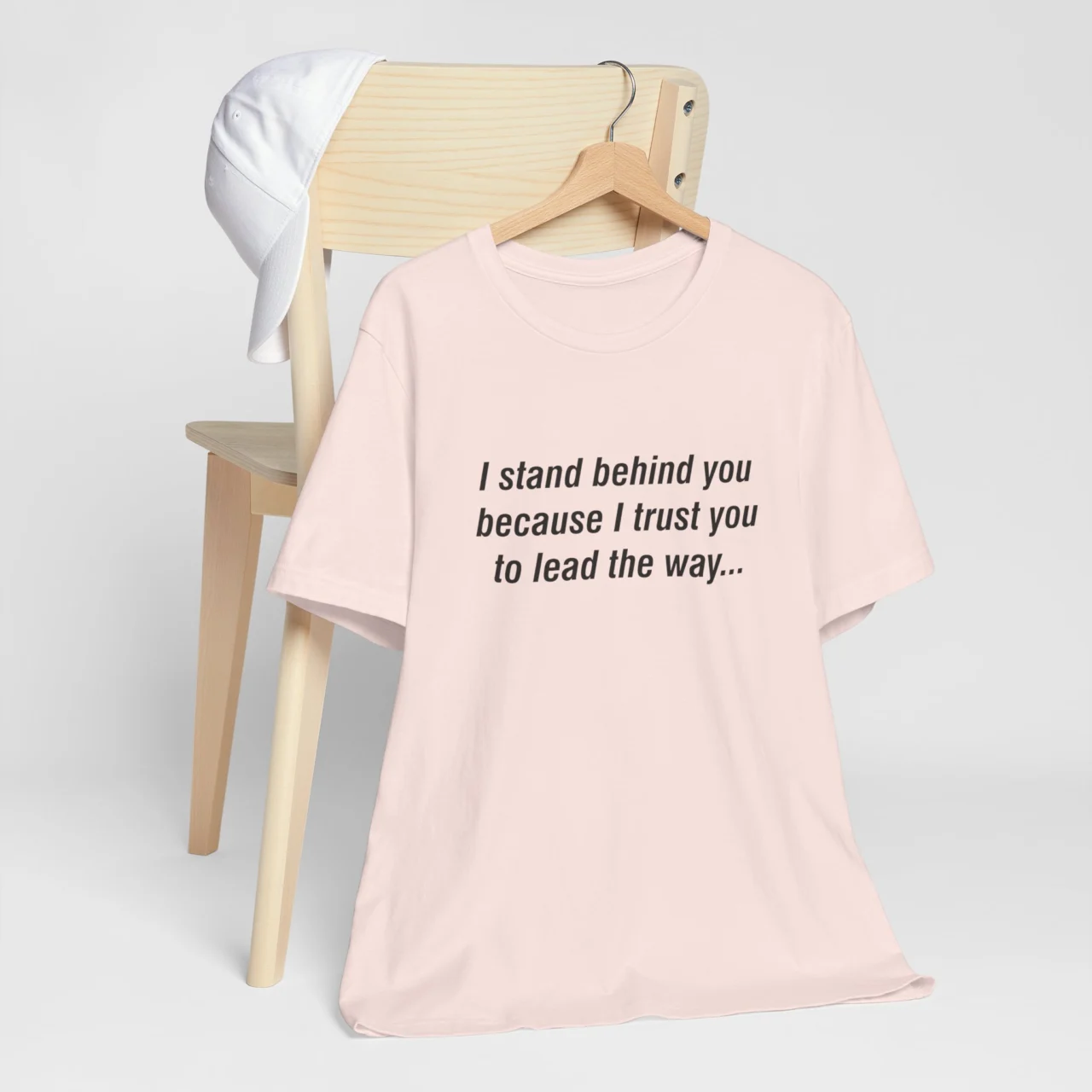 Married Couples Matching T-Shirt for Women - I Stand Behind You Because I Trust You to Lead the Way - Romantic Unisex Valentines Tee - Perfect Gift for Her - Image 2