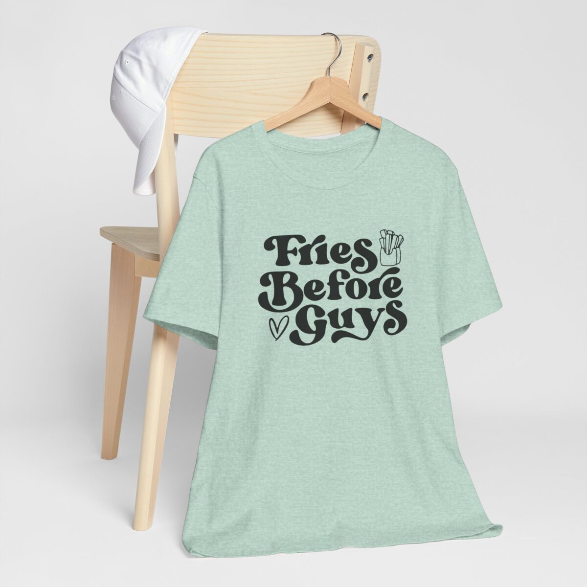 Fries Before Guys T-Shirt - Funny Foodie Tee - Trendy Unisex Valentine’s Day Shirt - Perfect Gift for Food Lovers - Cute Anti-Valentine’s Shirt - Image 6