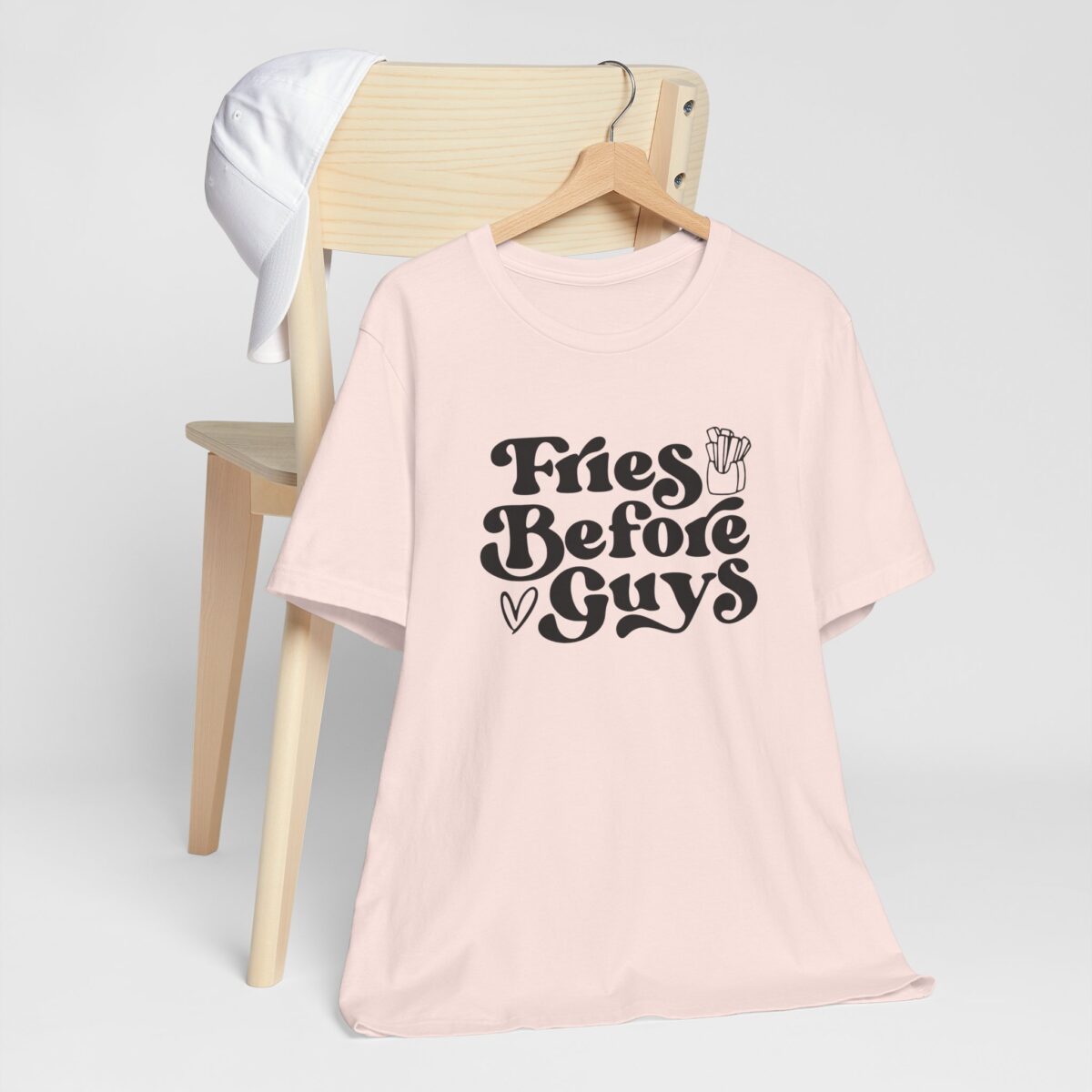 Fries Before Guys T-Shirt - Funny Foodie Tee - Trendy Unisex Valentine’s Day Shirt - Perfect Gift for Food Lovers - Cute Anti-Valentine’s Shirt - Image 3