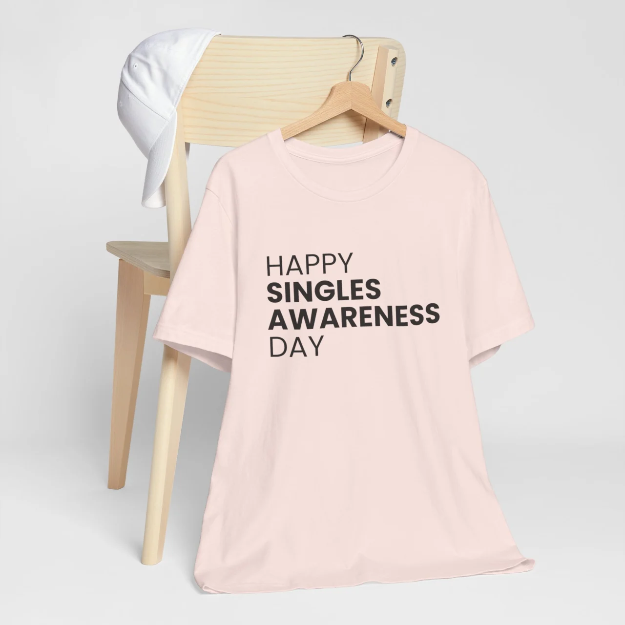 Happy Singles Awareness Day Unisex Tee - Funny Valentine’s Day Shirt for Singles - Anti-Valentine’s T-Shirt - Sarcastic Single Life Shirt - Gag Gift for Singles - Image 3