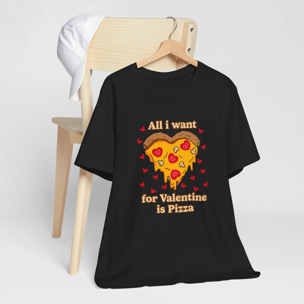 Funny Valentines Day Shirt - All I Want for Valentine’s is Pizza T-Shirt - Unisex Pizza Lover Tee - Valentine’s Gift for Him - Valentine’s Gift for Her - Image 4