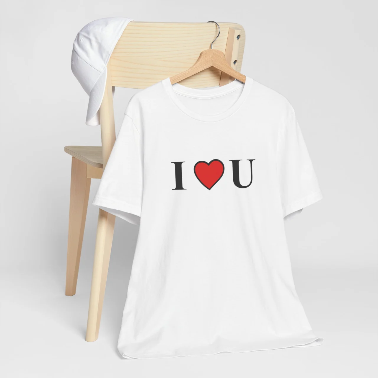 I Love U T-Shirt - Romantic Valentines Day Tee - Perfect Gift for Loved Ones - Unisex Love Quote Shirt - Image 2