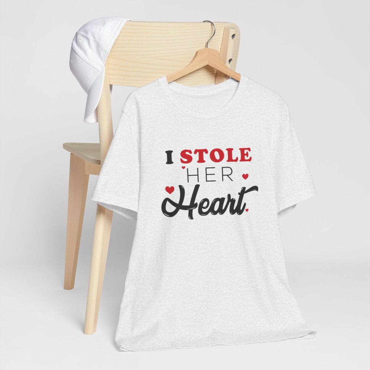 I Stole Her Heart T-Shirt - Romantic Valentines Day Shirt for Him - Perfect Romantic Gift for Couples - Anniversary Couple Shirt - Image 3