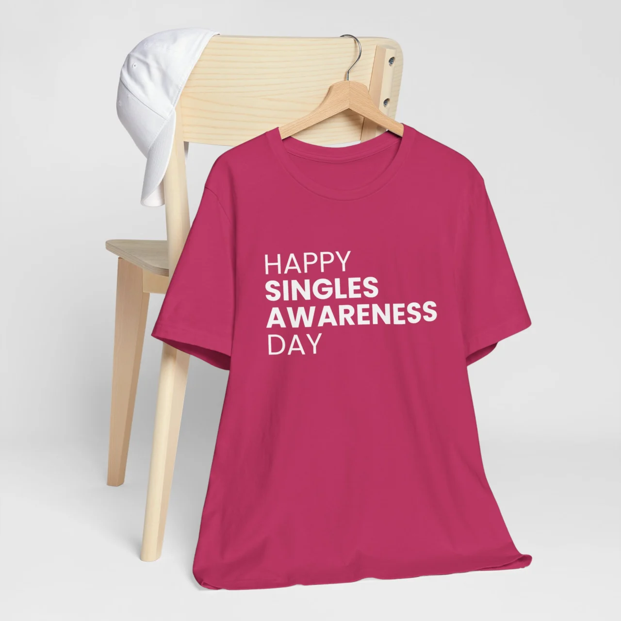 Happy Singles Awareness Day Unisex Tee - Funny Valentine’s Day Shirt for Singles - Anti-Valentine’s T-Shirt - Sarcastic Single Life Shirt - Gag Gift for Singles - Image 4